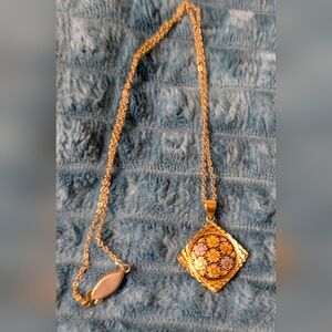 Vintage Amita Floral Damascene Necklace 16"